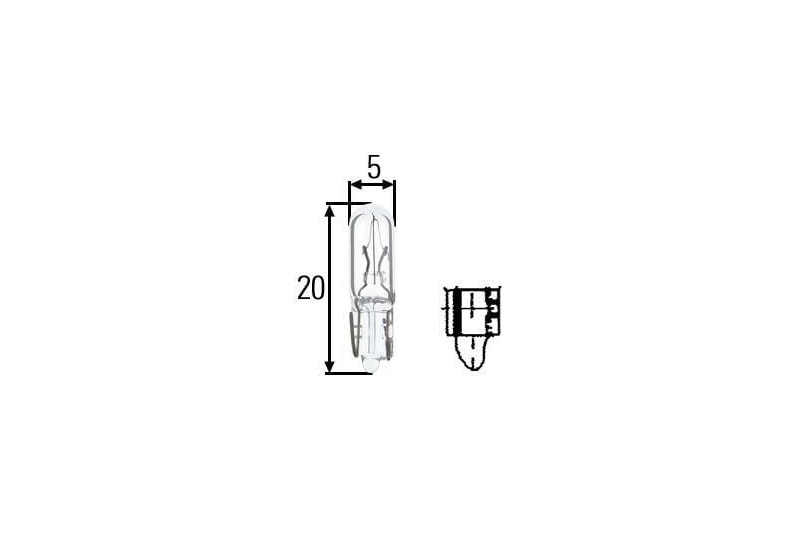 Żarówka 12V W1 2W 1 2W W2x4 6d Hella 8GP002095121 - TraktorParts.pl - 1