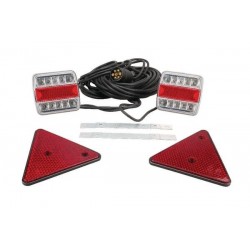 Zestaw lamp LED tylnych na magnes z trójkatem odblaskowym 7-5m 12V GOPART LA65002 - TraktorParts.pl - 1
