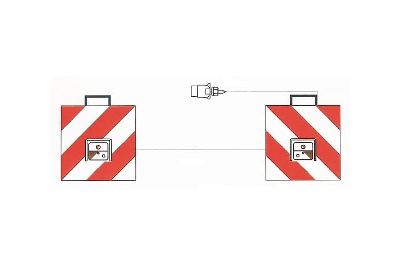 Tablica ostrzegawcza 423 x 423 z lampą zespoloną Geka R113095 - TraktorParts.pl - 1