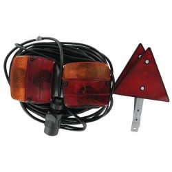 Zestaw lamp tylnych na magnes z trójkątem odblaskowym 12m Ajba LA91230 - TraktorParts.pl - 1