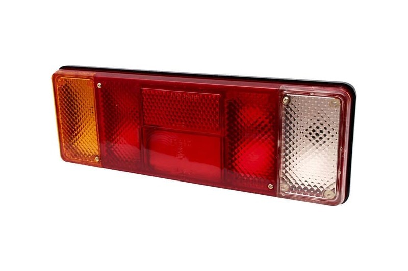 Lampa tylna zespolona lewa prostokątna 12-24V pomarańczowa-biała-czerwona przykręcana Waś Waś 1400681000 - TraktorParts.pl - 1