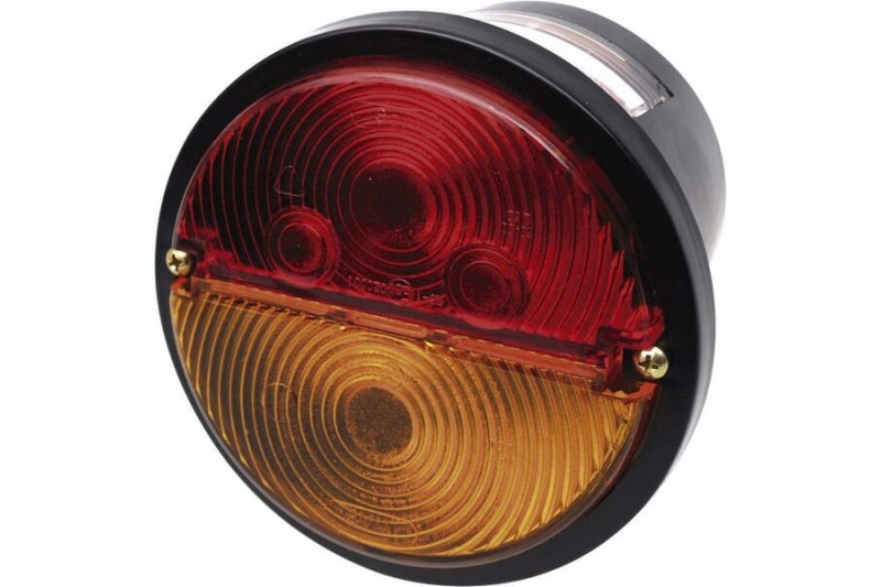 Lampa tylna zespolona lewa okrągła 132 mm pomarańczowa-czerwona przykręcana Waś Waś 1400681100 - TraktorParts.pl - 1