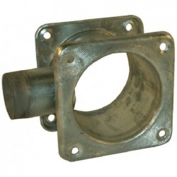 Łącznik z 2 kołnierzami czworokątnymi i rurą wylotową ocynk 6" z wylot 2" Kramp 6303002Z - TraktorParts.pl - 1