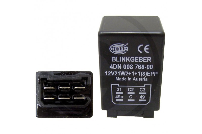 Przerywacz kierunkowskazu - 6-pinowy - 12V Hella 4554DN 008768101 - TraktorParts.pl - 1