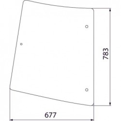 Szyba boczna tylna Kramp D6941 - TraktorParts.pl - 1